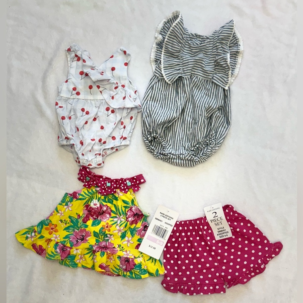 Toddler Girl Assortment Romper and Outfit Set 6-9 months